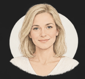 fictief portret van een vrouw bij een review over stoelmassage.
